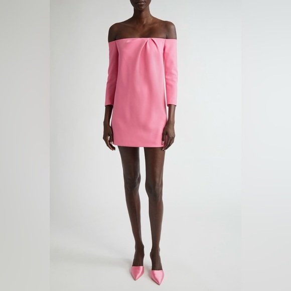 NWT Authentic Carolina Herrera Runway Off the Shoulder Minidress Size 6 - Picture 2 of 12